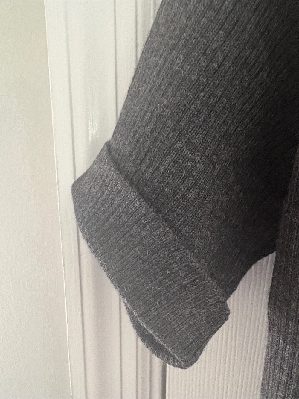 Jones Studio Charcoal Ribbed Knit Top - Picture 4 of 5